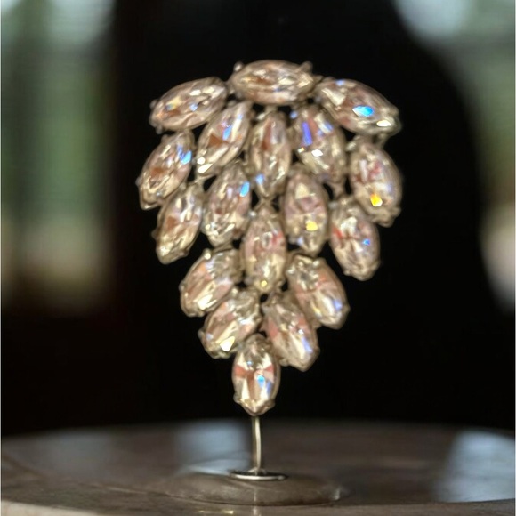 ORIGINAL 1940’S ART DECO RHINESTONE BROACH - Picture 3 of 5
